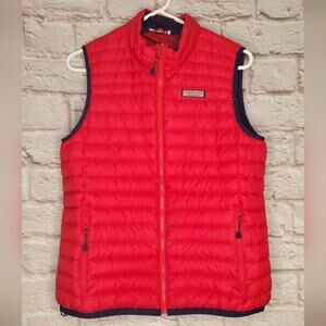 Vineyard Vines Down small puffer vest women's size small red blue